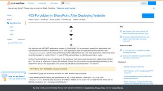 
                            9. 403 Forbidden in SharePoint After Deploying Website - Stack Overflow