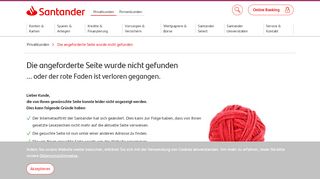 
                            6. 404 - Die Seite konnte nicht gefunden werden - Santander