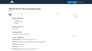 
                            4. '404 Not found' after successful setup - Server - ownCloud Central