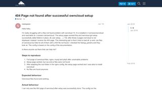 
                            1. 404 Page not found after successful owncloud setup - Server ...