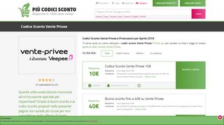 
                            7. 40€ Codice Sconto Vente Privee & Buono Sconto, Febbraio 2019