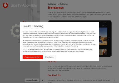 
                            7. 4.1 Einstellungen - GigaTV-App - Vodafone