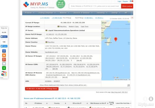 
                            3. 41.168.132.255 - Internet Addresses - Myip.ms