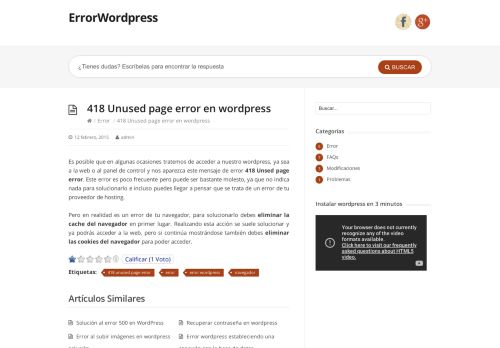 
                            11. 418 Unused page error en Wordpress - ErrorWordpress