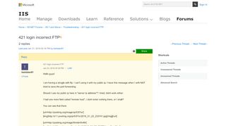 
                            3. 421 login incorrect FTP : The Official Microsoft IIS Forums