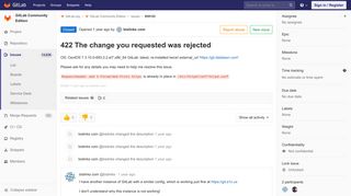 
                            11. 422 The change you requested was rejected (#39125 ... - GitLab