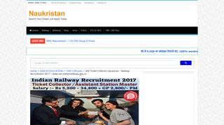 
                            12. 426 Ticket Collector Vacancies – Railway Recruitment 2017 – www ...