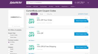 
                            8. 43% Off CurrentBody.com Coupon, Promo Codes - RetailMeNot