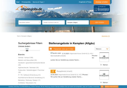 
                            7. 431 Jobs in Kempten (Allgäu) | allgaeujobs.de