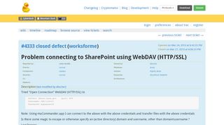 
                            4. #4333 (Problem connecting to SharePoint using WebDAV (HTTP/SSL ...