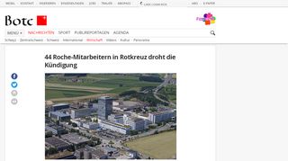 
                            9. 44 Roche-Mitarbeitern in Rotkreuz droht die Kündigung | Wirtschaft ...