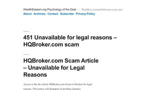 
                            6. 451 Unavailable for legal reasons – HQBroker.com scam ...