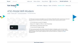 
                            6. 4.5G Mobil Wifi Modem > Cihazlar > Türk Telekom