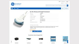 
                            13. 4C-RS Ultrasound Probe/Transducer | Other | LOGIQ ... - GE Healthcare