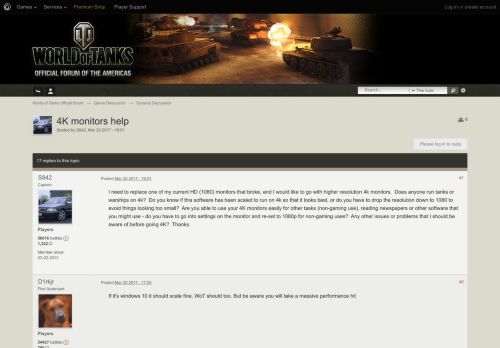 
                            2. 4K monitors help - General Discussion - World of Tanks official forum