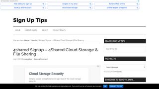 
                            13. 4shared Signup - 4Shared Cloud Storage & File Sharing - Sign Up Tips