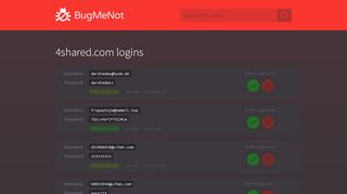 
                            4. 4shared.com passwords - BugMeNot