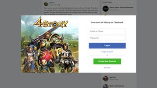 
                            8. 4Story - Dear users, we are currently facing some issues... | Facebook