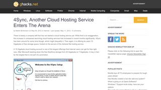 
                            10. 4Sync, Another Cloud Hosting Service Enters The Arena - gHacks ...