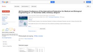 
                            11. 4th European Conference of the International Federation for Medical ...