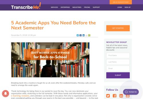 
                            5. 5 Academic Apps You Need Before the Next Semester - TranscribeMe!