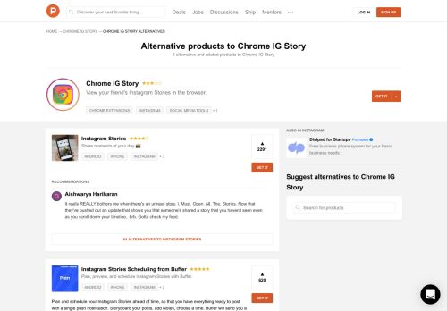 
                            10. 5 Alternatives to Chrome IG Story for Chrome Extensions | Product Hunt