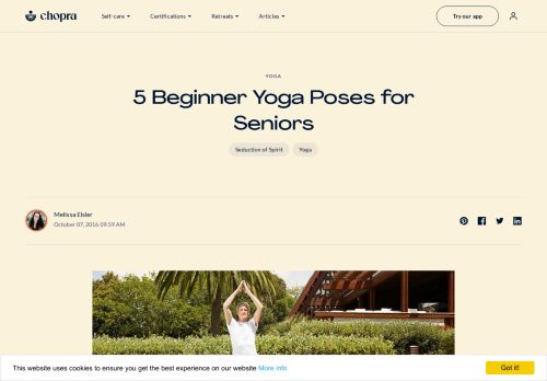 
                            13. 5 Beginner Yoga Poses for Seniors | The Chopra Center