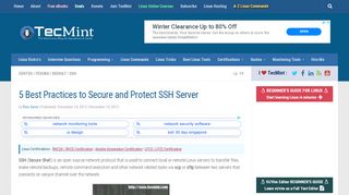 
                            12. 5 Best Practices to Secure and Protect SSH Server - Tecmint