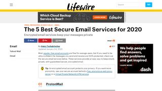 
                            6. 5 Best Secure Email Services for 2019 - Lifewire