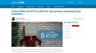 
                            7. 5 best VPNs for IPTV in 2019 for Fast, Private Streaming from Anywhere