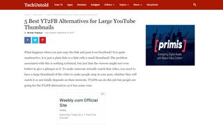 
                            8. 5 Best YT2FB Alternatives for Large YouTube Thumbnails | TechUntold