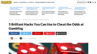 
                            12. 5 Brilliant Hacks You Can Use to Cheat the Odds at Gambling ...