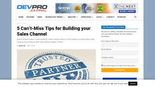 
                            10. 5 Can't-Miss Tips for Building your Sales Channel - DevPro Journal