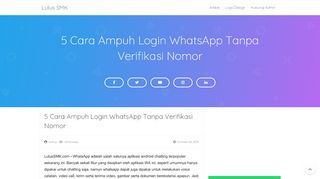 
                            13. 5 Cara Ampuh Login WhatsApp Tanpa Verifikasi Nomor - Lulus SMK