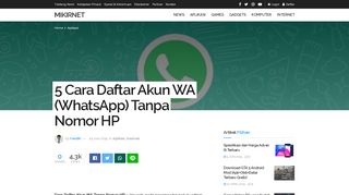 
                            9. 5 Cara Daftar Akun WA (WhatsApp) Tanpa Nomor HP - Mikirnet