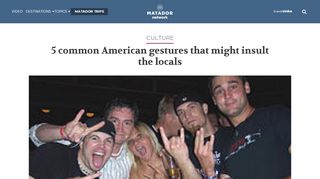 
                            13. 5 common American gestures that might insult the locals - Matador ...
