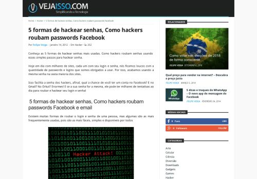 
                            7. 5 formas de hackear senhas, Como hackers roubam passwords ...