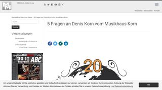 
                            6. 5 Fragen an Denis Korn vom Musikhaus Korn - MM-Musik-Media-Verlag