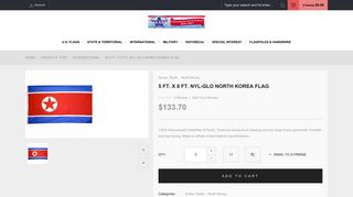 
                            3. 5 ft. X 8 ft. Nyl-Glo North Korea Flag - N - International - Product Type ...