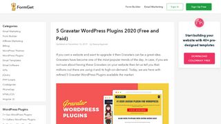 
                            6. 5 Gravatar WordPress Plugins 2019 (Free and Paid) | FormGet