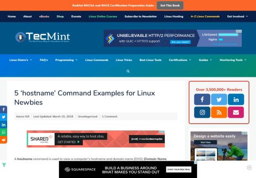 
                            13. 5 'hostname' Command Examples for Linux Newbies - Tecmint
