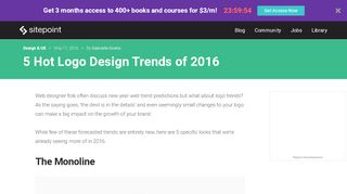
                            10. 5 Hot Logo Design Trends of 2016 — SitePoint