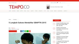 
                            10. 5 Langkah Sukses Mendaftar SBMPTN 2015 - Nasional Tempo.co