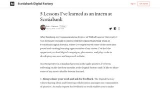 
                            7. 5 Lessons I've learned as an intern at Scotiabank – Scotiabank Digital ...