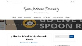 
                            5. 5 Manfaat kalau kita bijak bermain spoon. – Spoon Indonesia ...