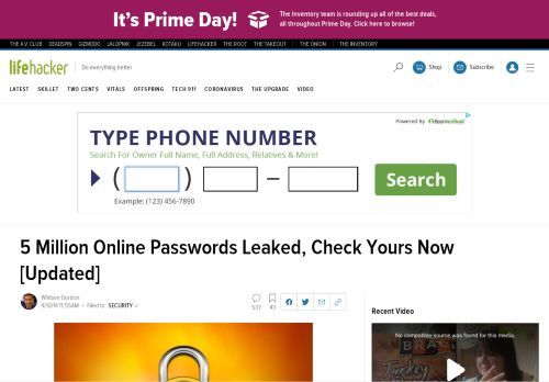 
                            8. 5 Million Online Passwords Leaked, Check Yours Now [Updated]