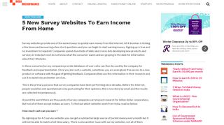 
                            3. 5 New Survey Websites To Earn Income From Home