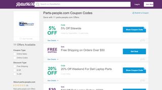 
                            12. 5% Off parts-people.com Coupon, Promo Codes - RetailMeNot