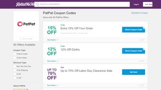 
                            13. $5 Off PatPat Coupon, Promo Codes - RetailMeNot