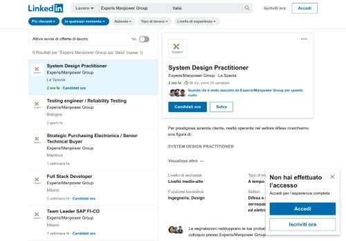 
                            10. 5 offerte di lavoro per “Experis Manpower Group” qui: Italia - LinkedIn
